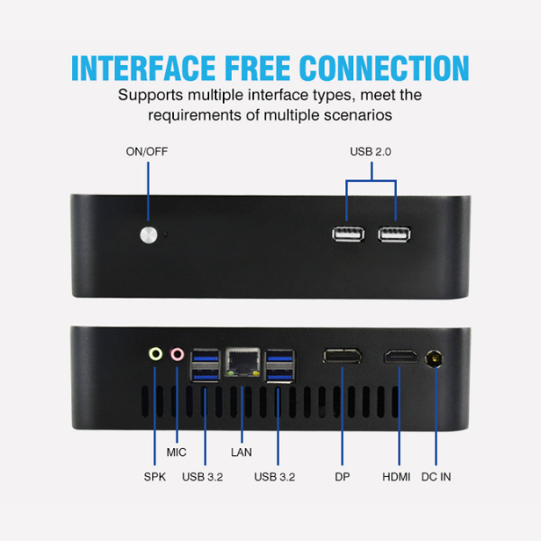 Sharerdp L10-X55120 Business Mini PC Intel Core I5 12th Gen 12400 8+256GB RAM