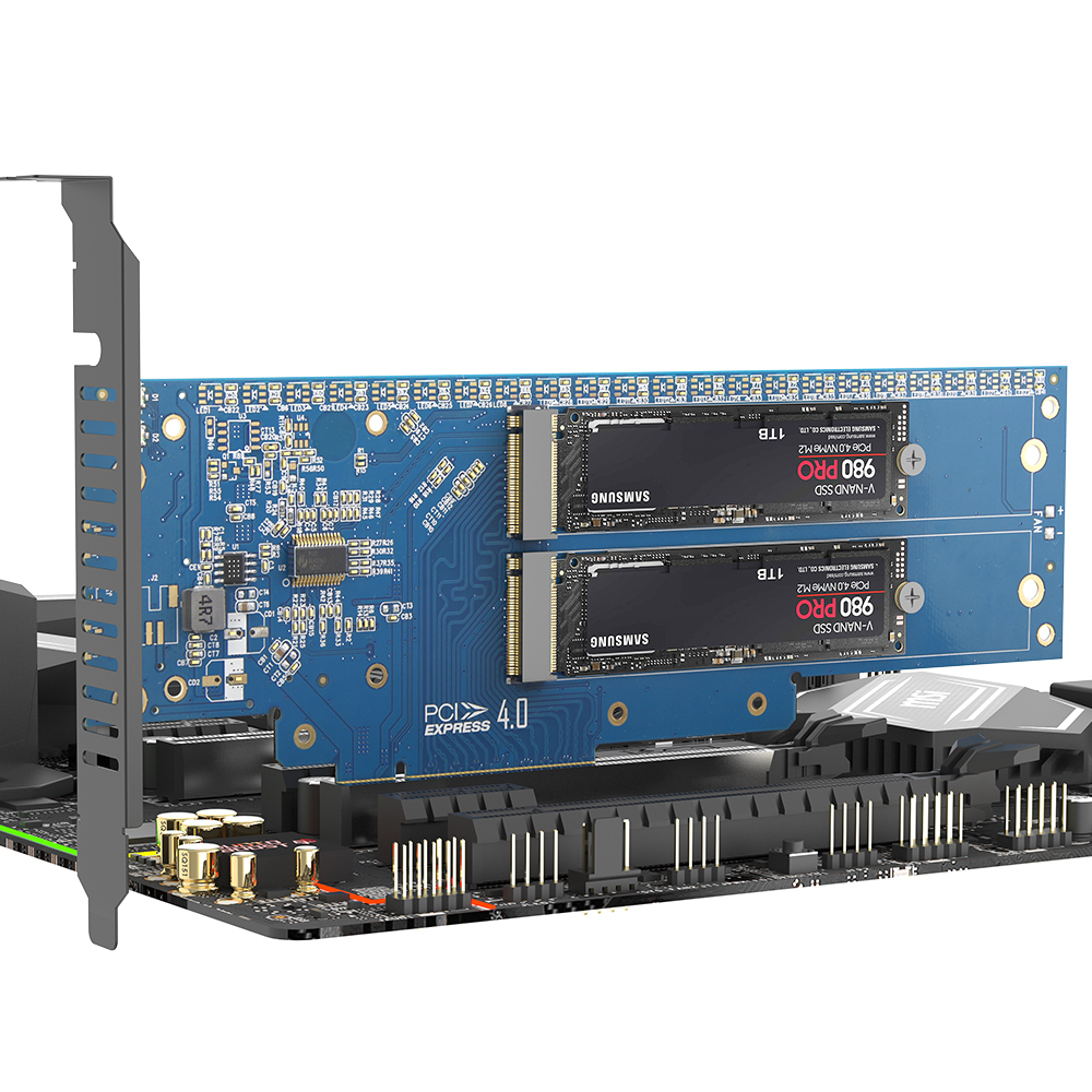 JEYI Dual M.2 NVMe PCIe 4.0 Expansion Adapter Card