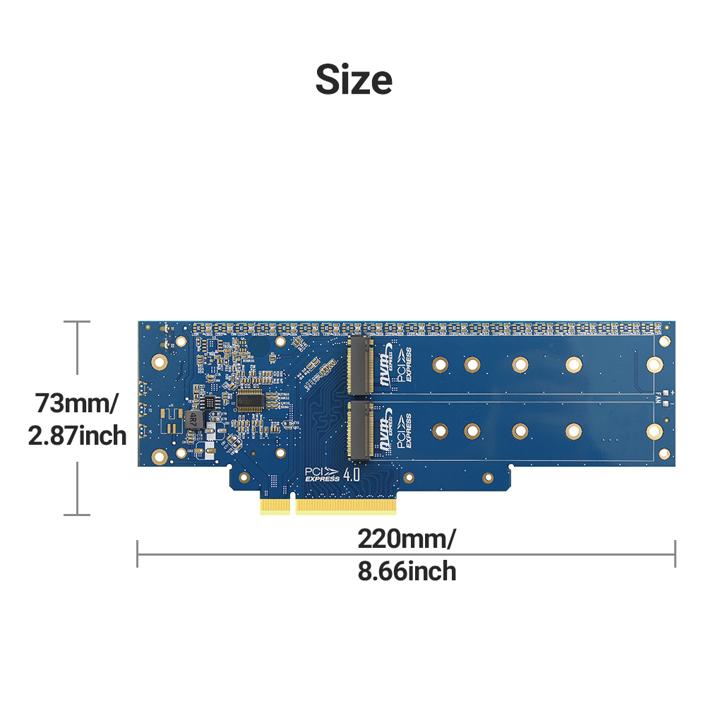 JEYI Dual M.2 NVMe PCIe 4.0 Expansion Adapter Card