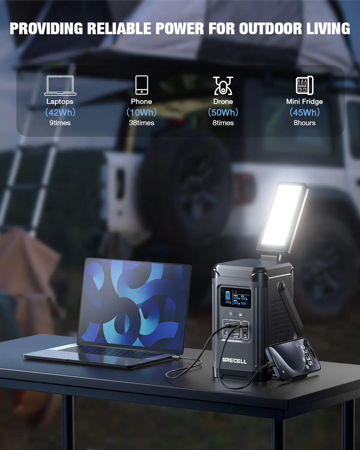Grecell 240W 12000mAh Mini Outdoor Portable Lifepo4 portable power station