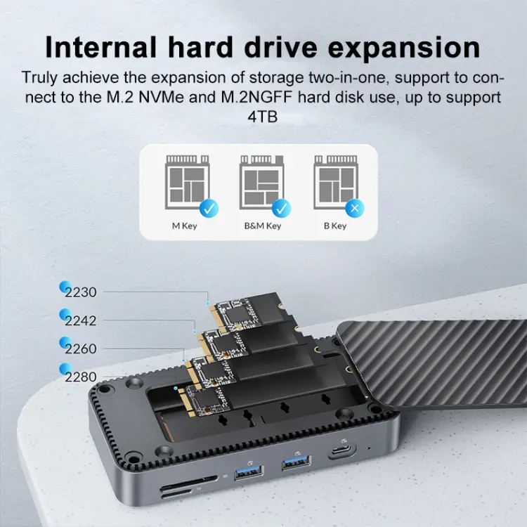 Orico DPM2P9 M.2 Hard Disk Enclosure with 10-in-1 Hub