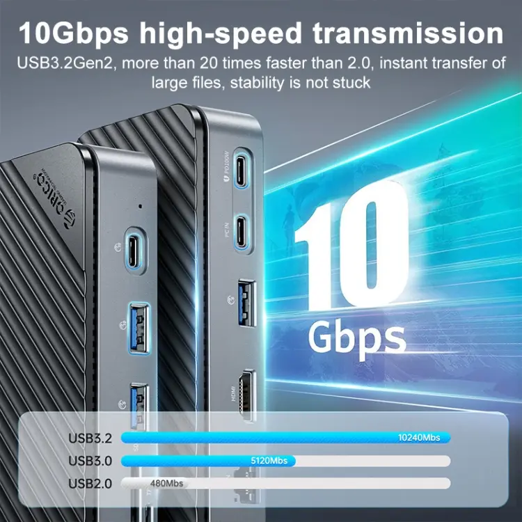 Orico DPM2P9 M.2 Hard Disk Enclosure with 10-in-1 Hub