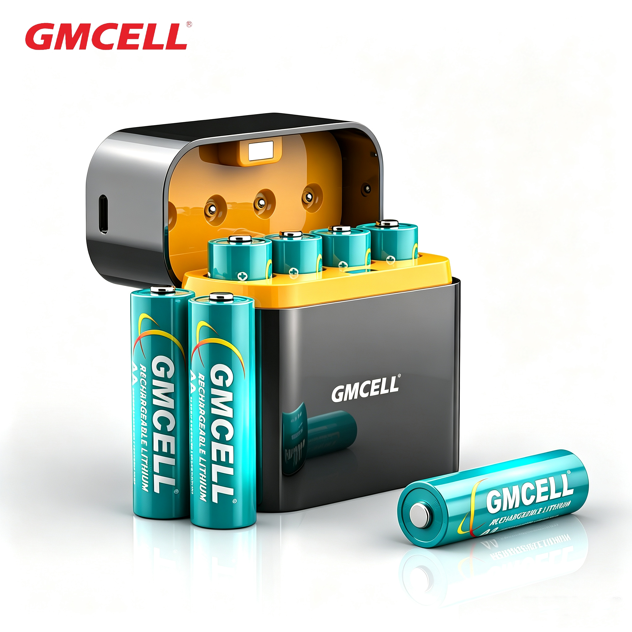 GMCELL AA  Rechargeable Lithium Batteries with Smart Charger 1000 Cycles