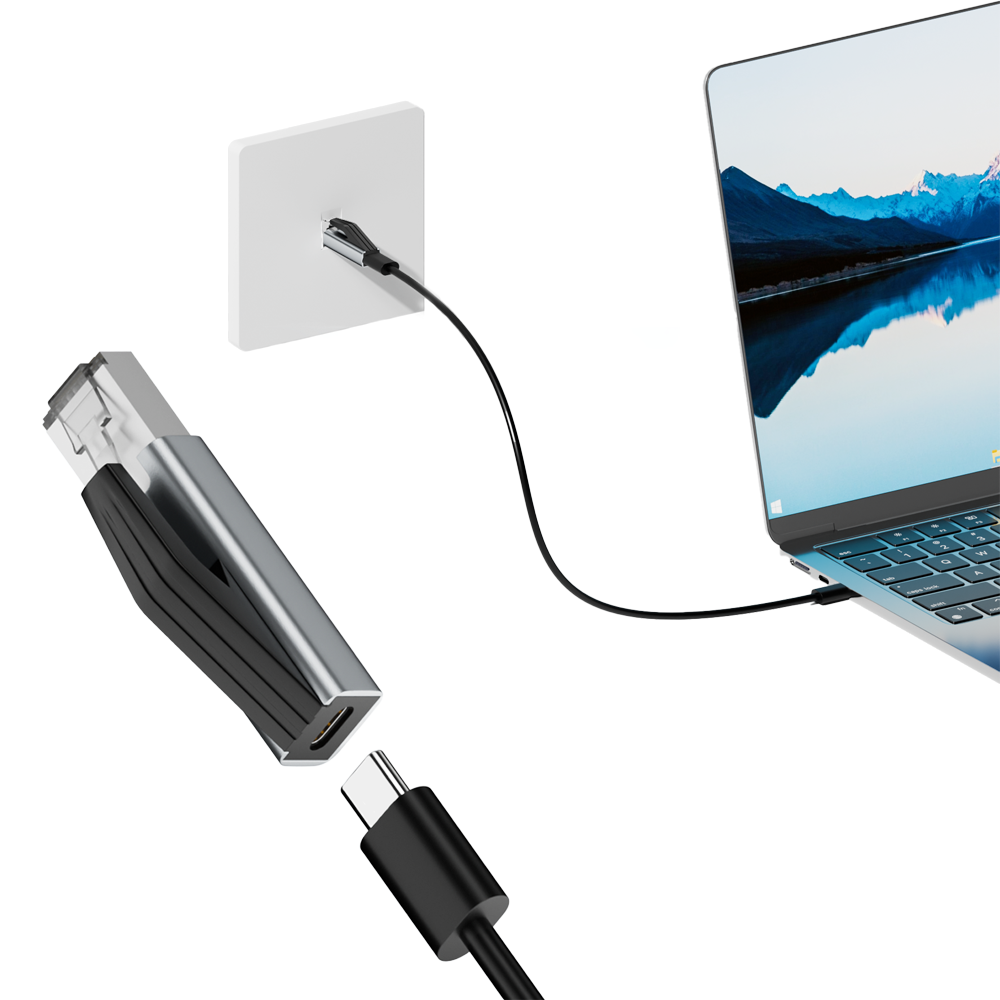USB C to Ethernet Adapter Type-C Female to RJ45 Male Adapter Portable 1Gbps Gigabit Network Card for for Laptops and Phone