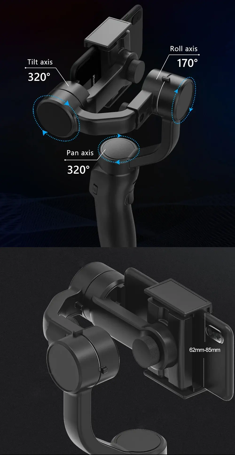 Skxk 3-Axis Gimbal Stabilizer for Smartphones