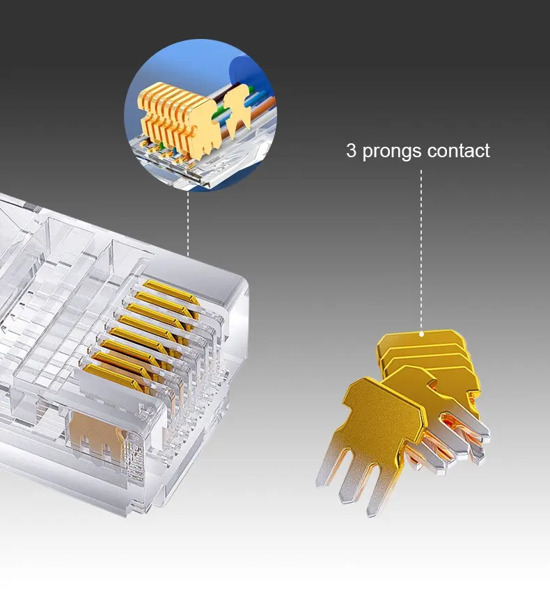 HY connect HRJ-88-3P-C6 Pass-Through RJ45 Connector